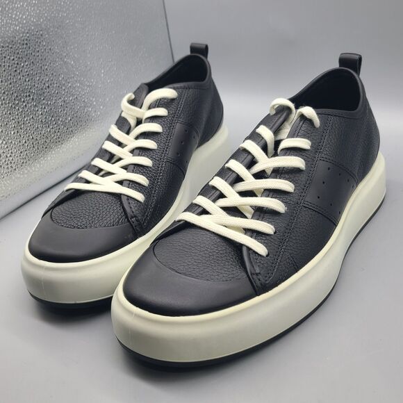 ECCO mens Street Ace Sneakers black leather comfort shoes Size US 11-11.5 45 NEW main image 4